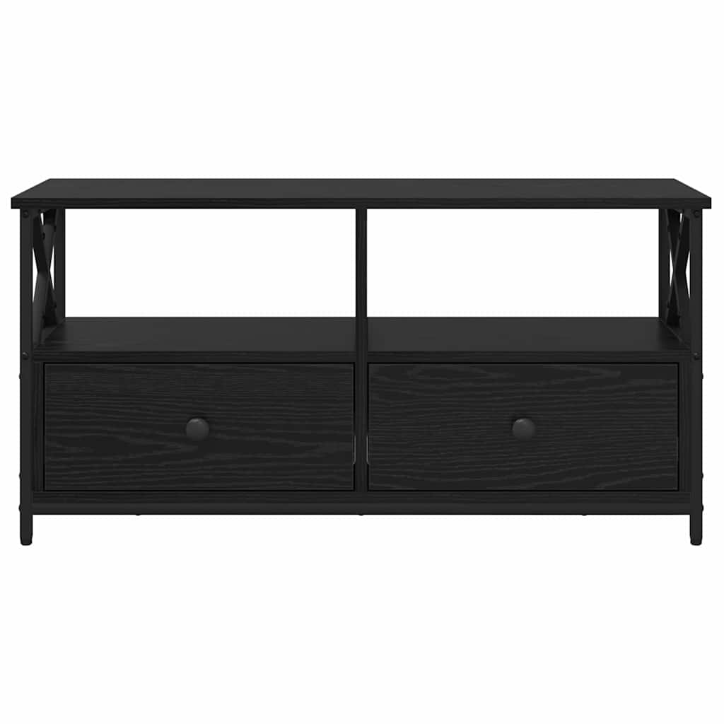 TV-Schränk mit Schubladen Schwarz Eichen-Optik 90 x 33 x 45 cm