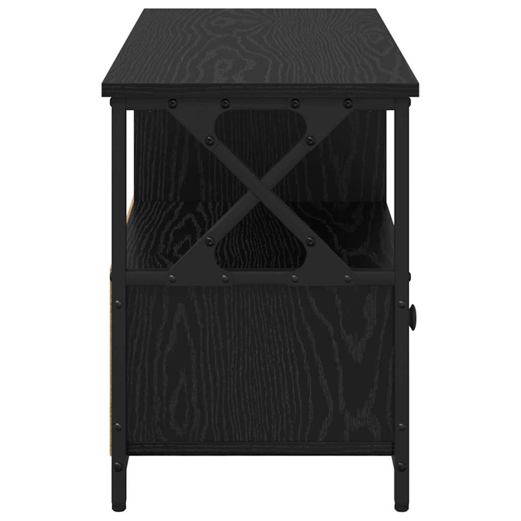 TV-Schränk mit Schubladen Schwarz Eichen-Optik 90 x 33 x 45 cm