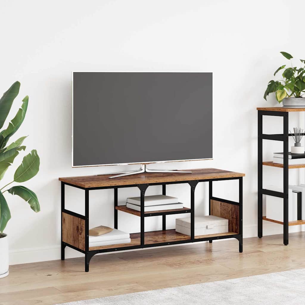 TV-Schränk Altholz 100 x 35 x 45 cm Verbundholz und Eisen