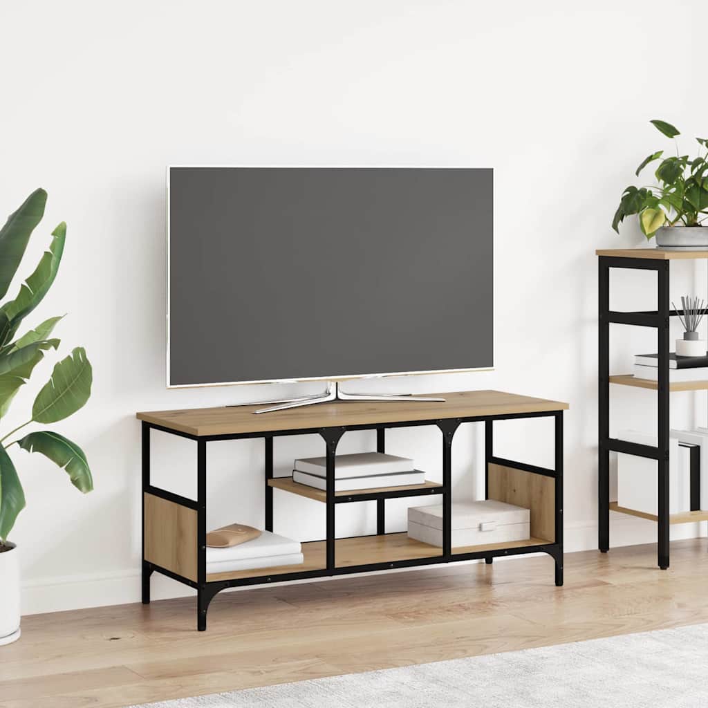 TV-Schränk 100 x 35 x 45 cm Artisan-Eiche Verbundholz und Eisen