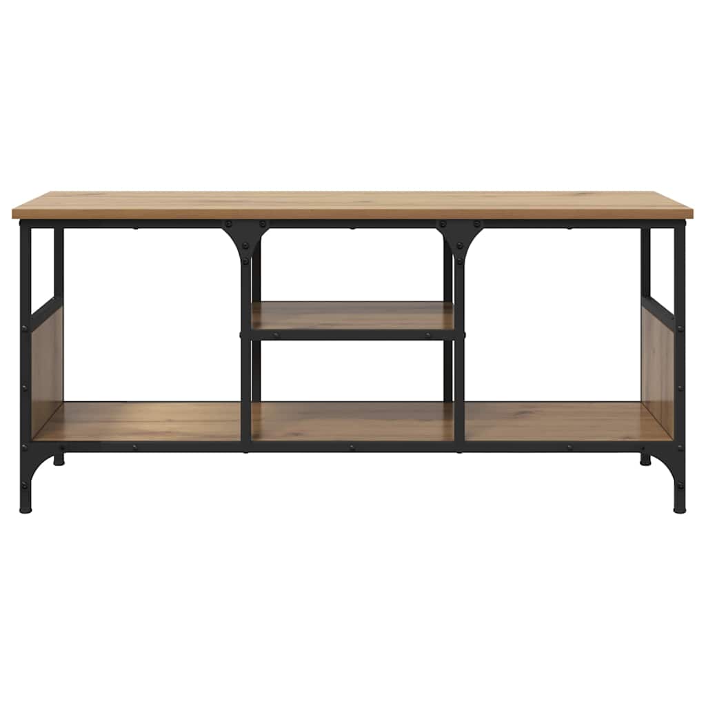 TV-Schränk 100 x 35 x 45 cm Artisan-Eiche Verbundholz und Eisen