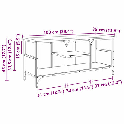 TV-Schränk Schwarz Eichen-Optik 100 x 35 x 45 cm