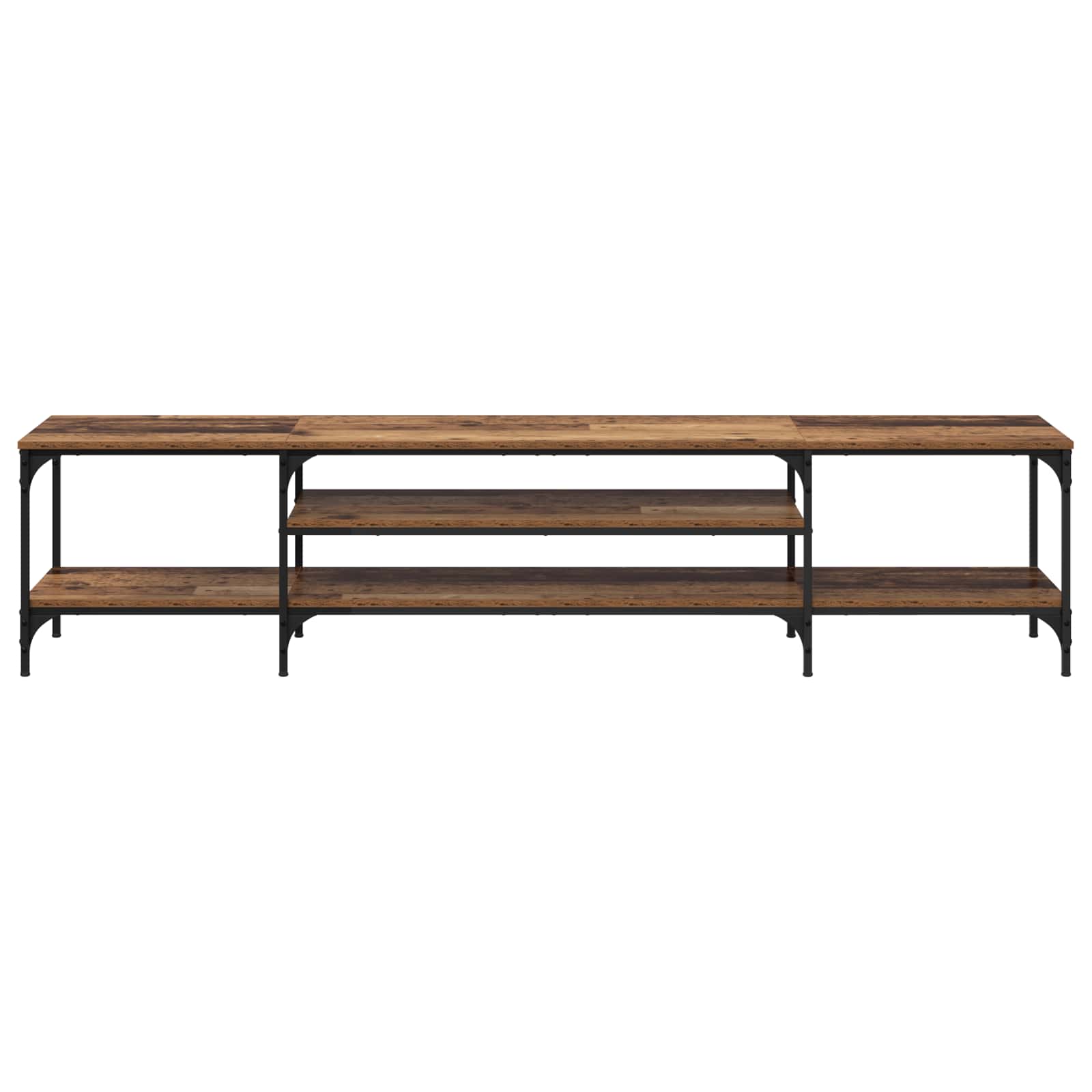 TV-Schränk Altholz 201 x 35 x 45 cm Verbundholz und Eisen