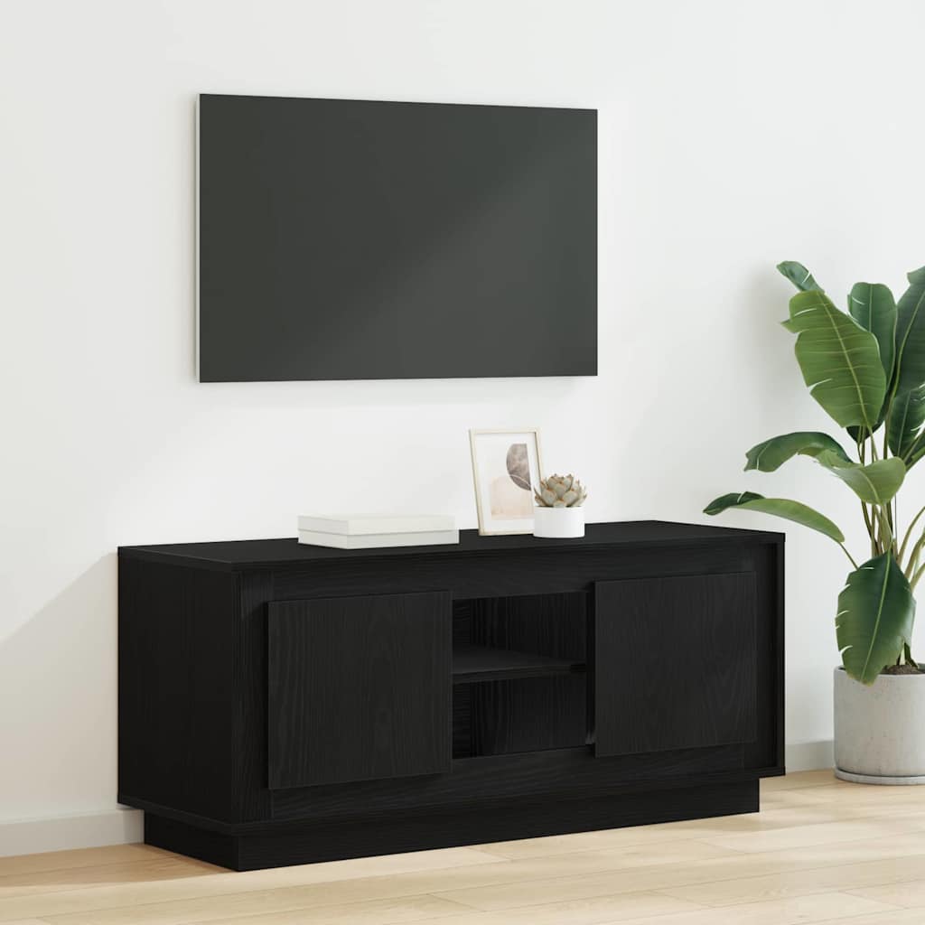 TV-Schränk 102 x 35 x 45 cm Schwarz Eichen-Optik Holzwerkstoff