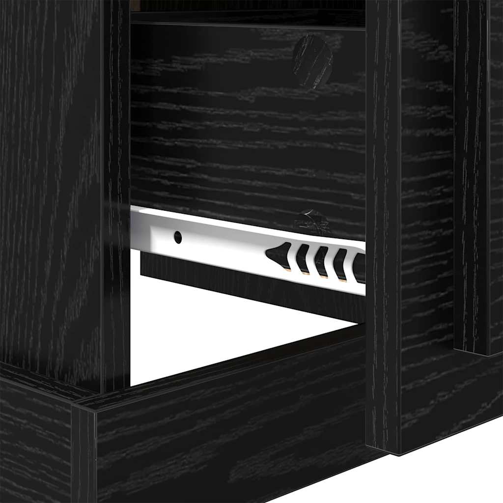 Nachttisch Schwarz Eichen-Optik 39 x 39 x 47.5 cm Holzwerkstoff