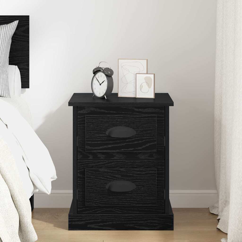 Nachttisch Schwarz Eichen-Optik 39 x 39 x 47.5 cm Holzwerkstoff