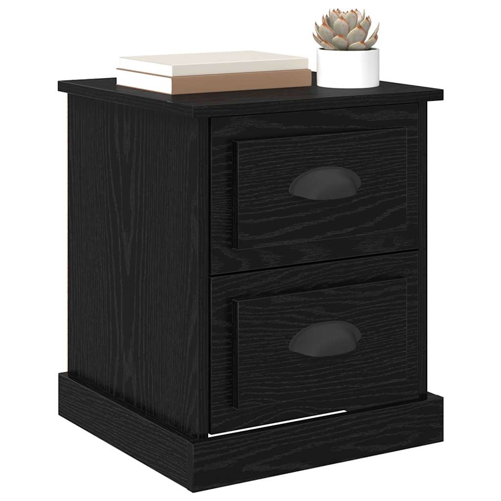 Nachttisch Schwarz Eichen-Optik 39 x 39 x 47.5 cm Holzwerkstoff