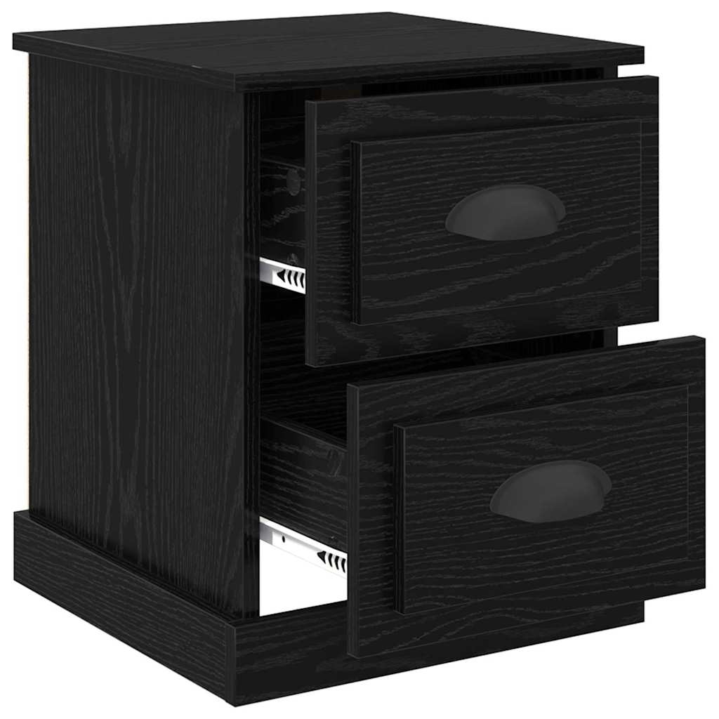 Nachttisch 2 Stk. Schwarz Eichen-Optik 39 x 39 x 47,5 cm