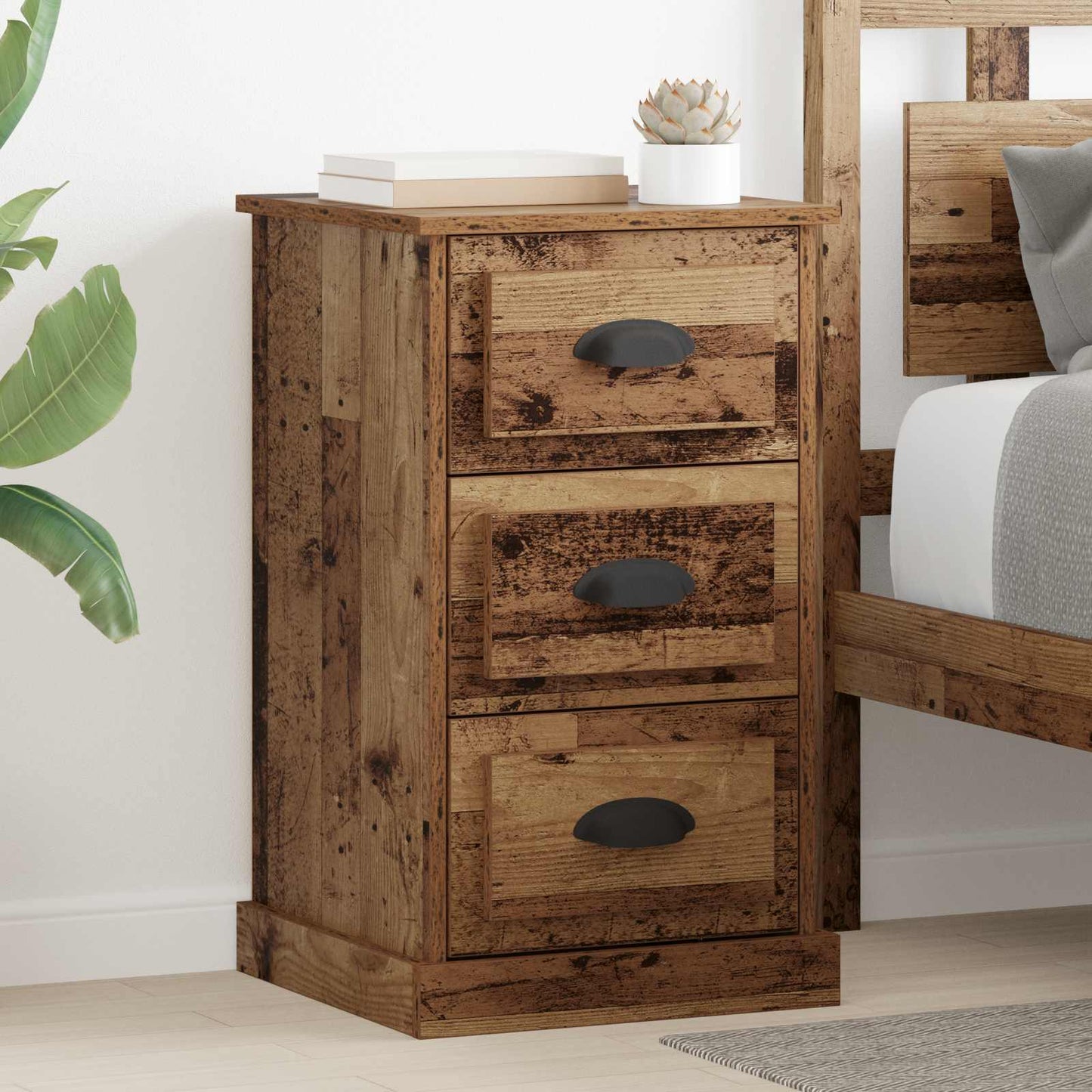 Nachttisch Altholz 39 x 39 x 67,5 cm Holzwerkstoff