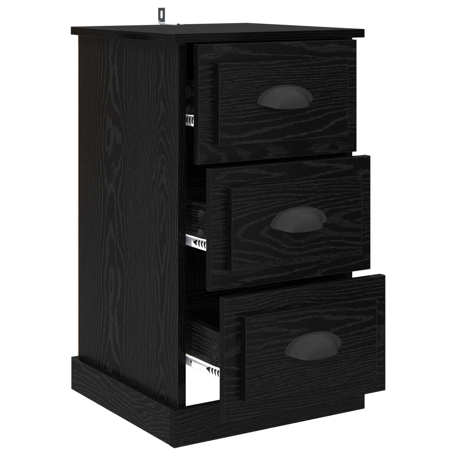 Nachttisch Schwarz Eichen-Optik 39 x 39 x 67,5 cm Holzwerkstoff