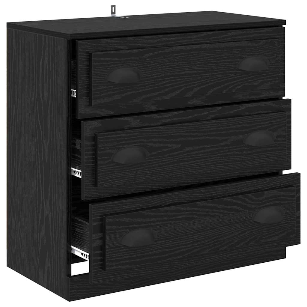 Sideboard Schwarz Eichen-Optik 70 x 35,5 x 67,5 cm