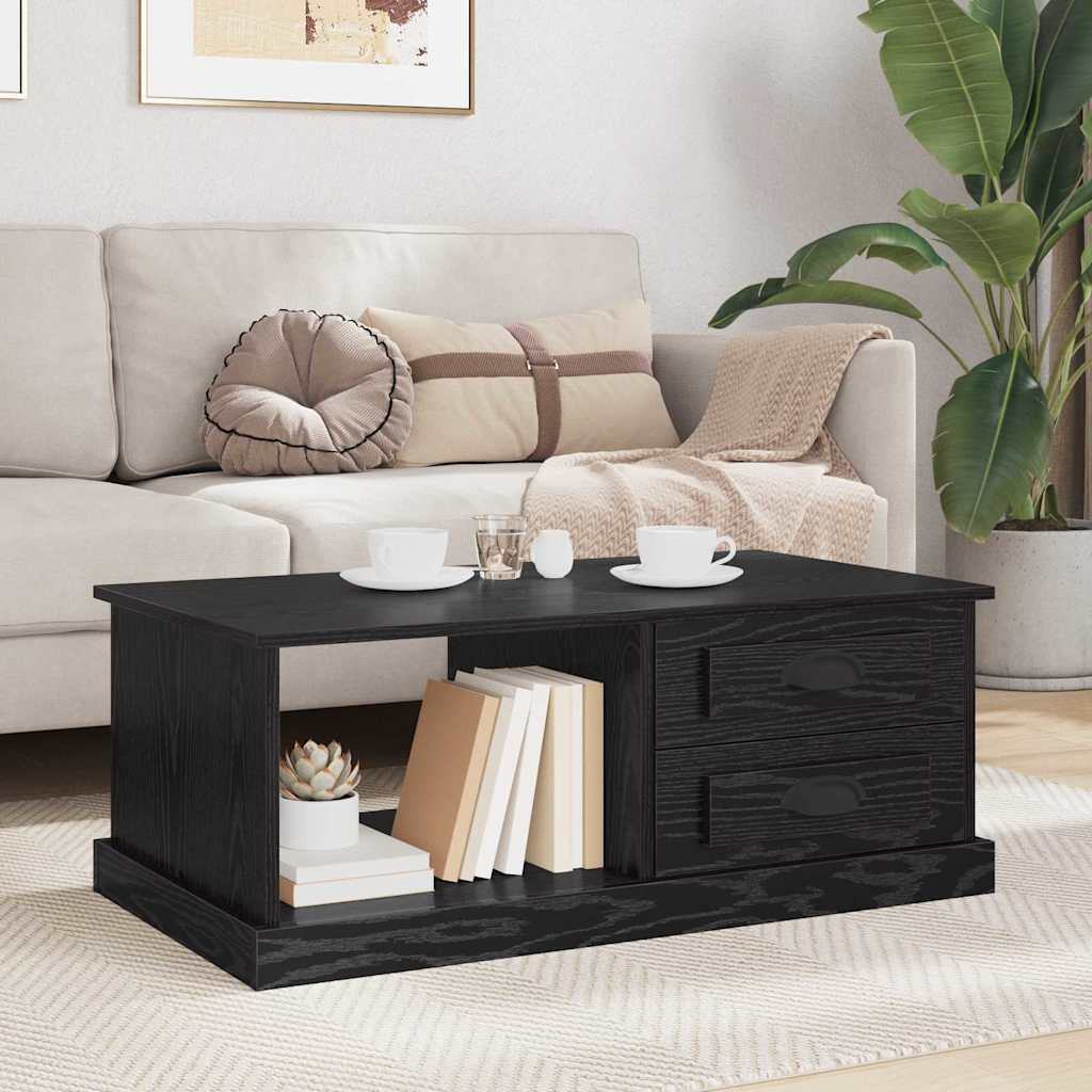 Couchtisch Schwarz Eichen-Optik 90 x 50 x 35 cm Holzwerkstoff
