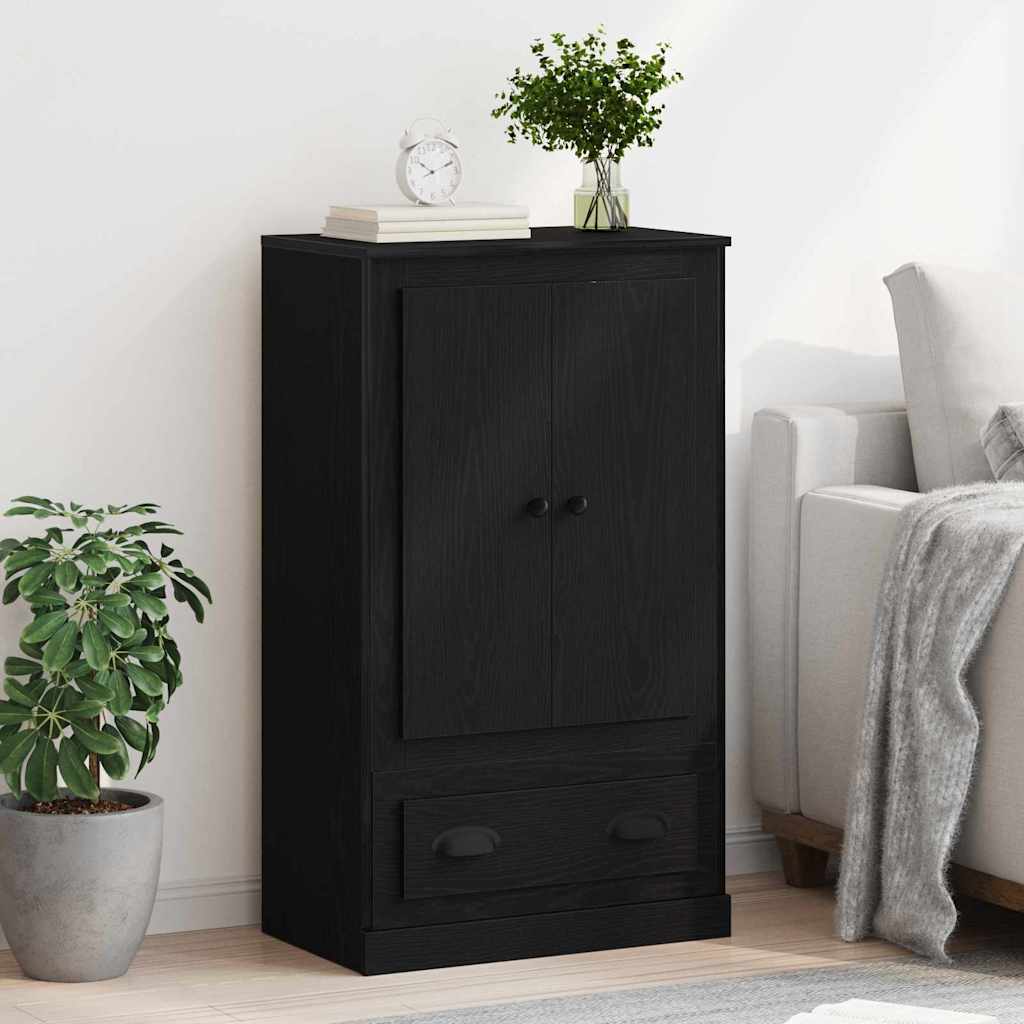 Highboard Schwarz Eichen-Optik 60 x 35,5 x 103,5 cm