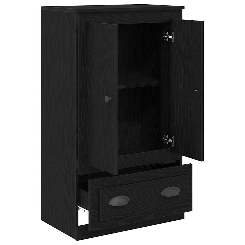Highboard Schwarz Eichen-Optik 60 x 35,5 x 103,5 cm