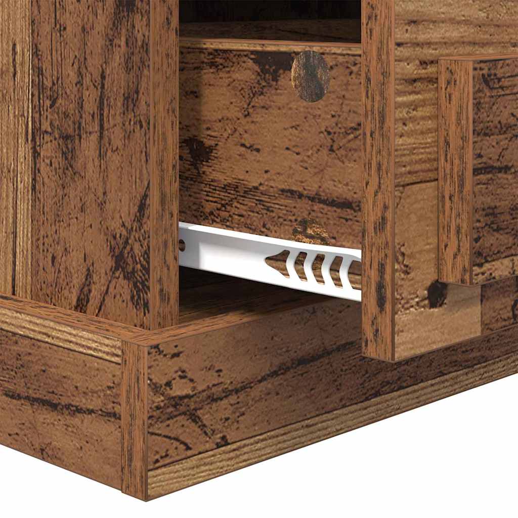 Nachttisch mit Schubladen Altholz 43 x 36 x 60 cm Holzwerkstoff