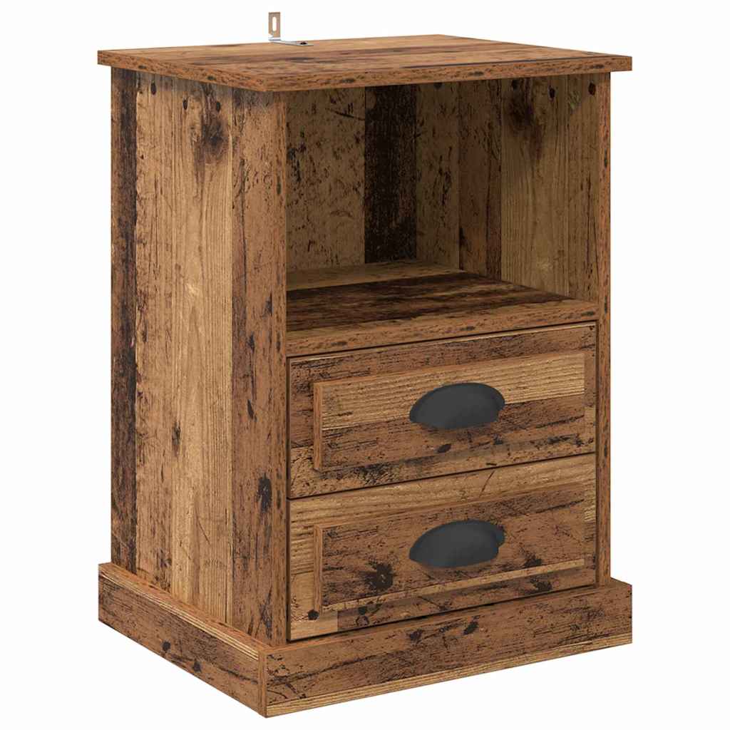 Nachttisch mit Schubladen Altholz 43 x 36 x 60 cm Holzwerkstoff