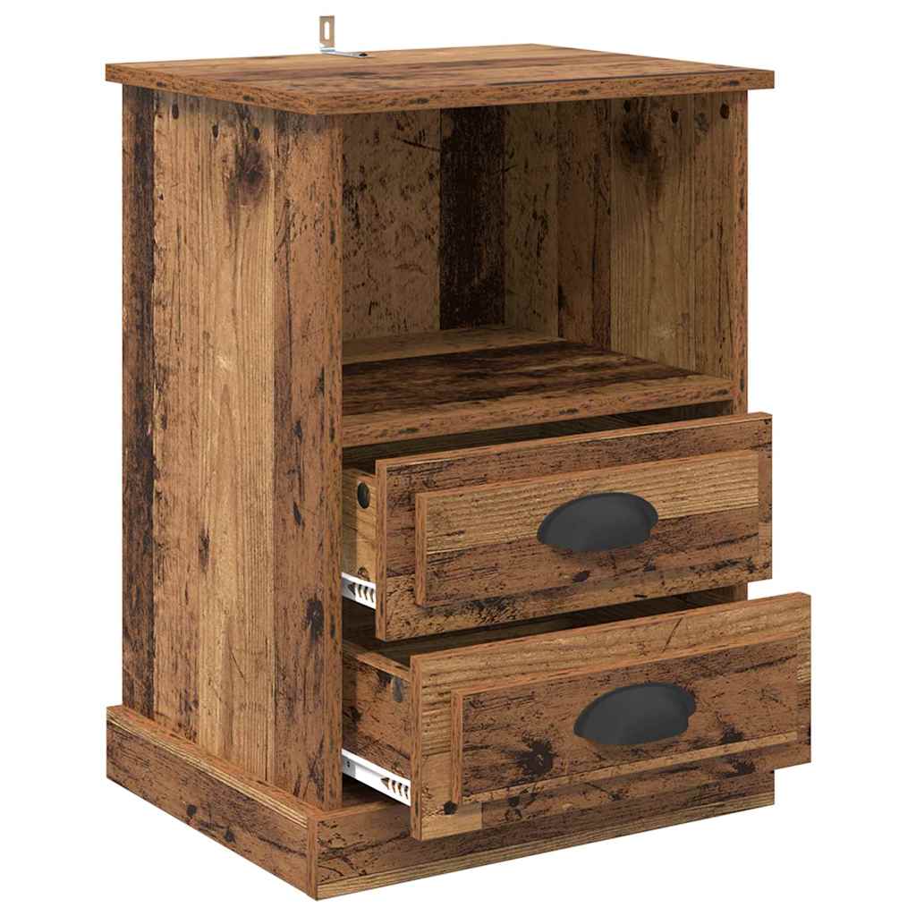 Nachttisch mit Schubladen Altholz 43 x 36 x 60 cm Holzwerkstoff