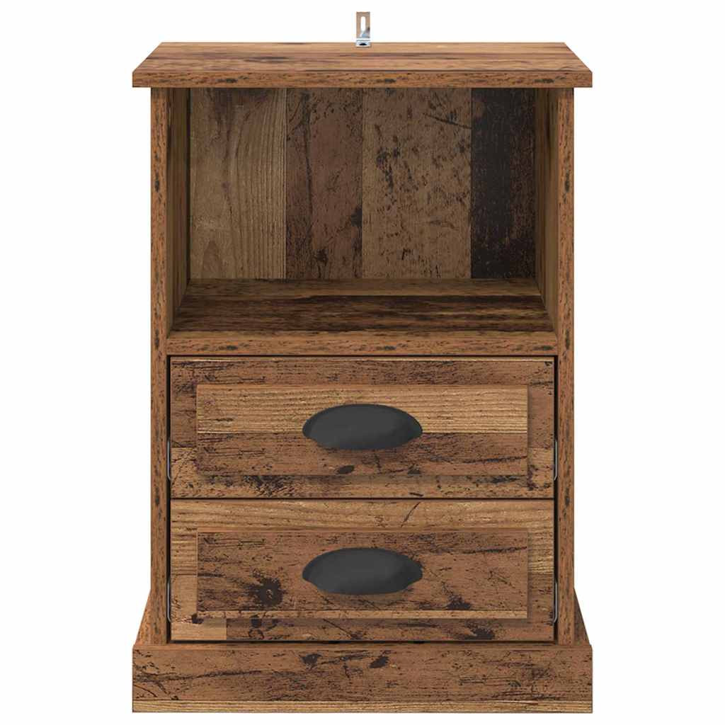 Nachttisch mit Schubladen Altholz 43 x 36 x 60 cm Holzwerkstoff