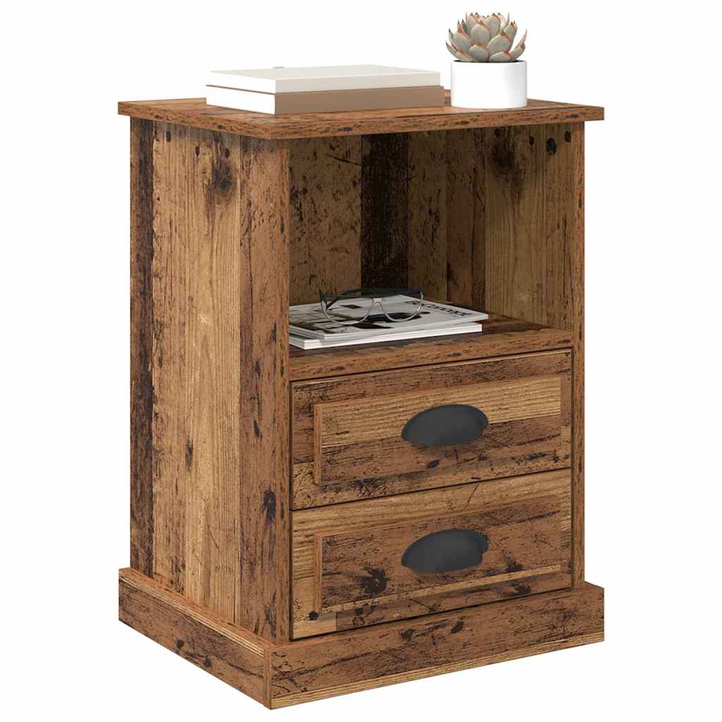 Nachttisch mit Schubladen Altholz 43 x 36 x 60 cm Holzwerkstoff