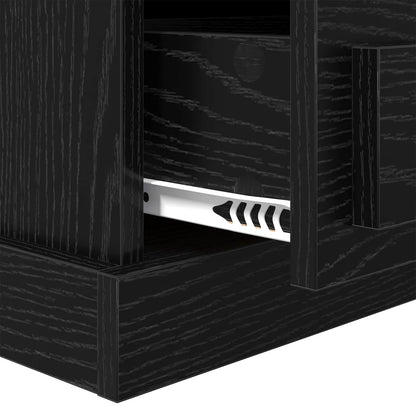 Nachttisch 2 stk. Schwarz Eichen-Optik 36 x 43 x 60 cm