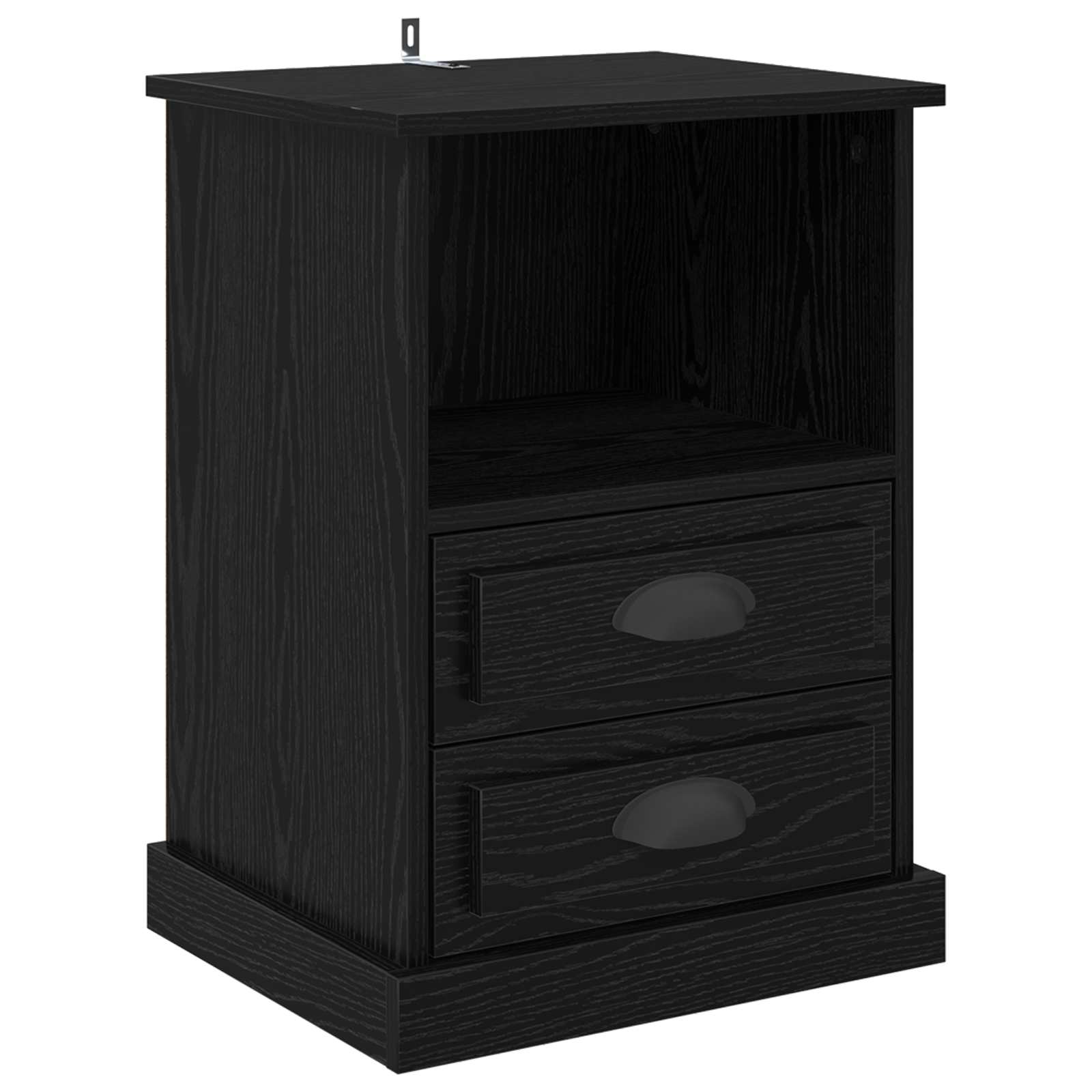 Nachttisch 2 stk. Schwarz Eichen-Optik 36 x 43 x 60 cm