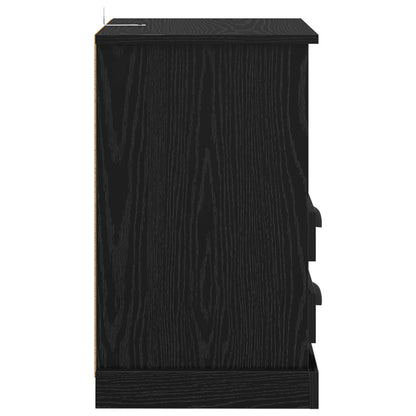 Nachttisch 2 stk. Schwarz Eichen-Optik 36 x 43 x 60 cm