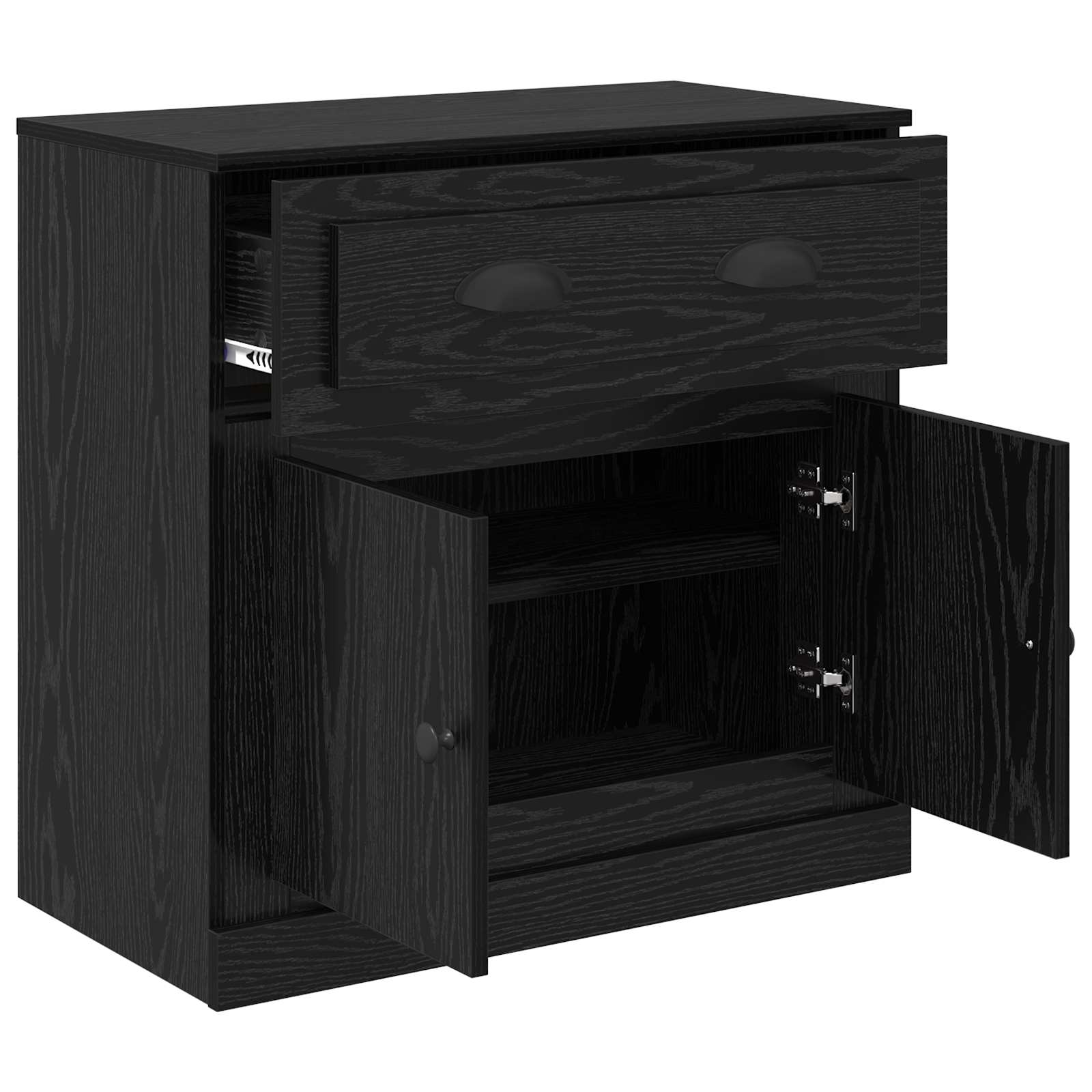 Highboard Schwarz Eichen-Optik 70 x 35,5 x 67,5 cm