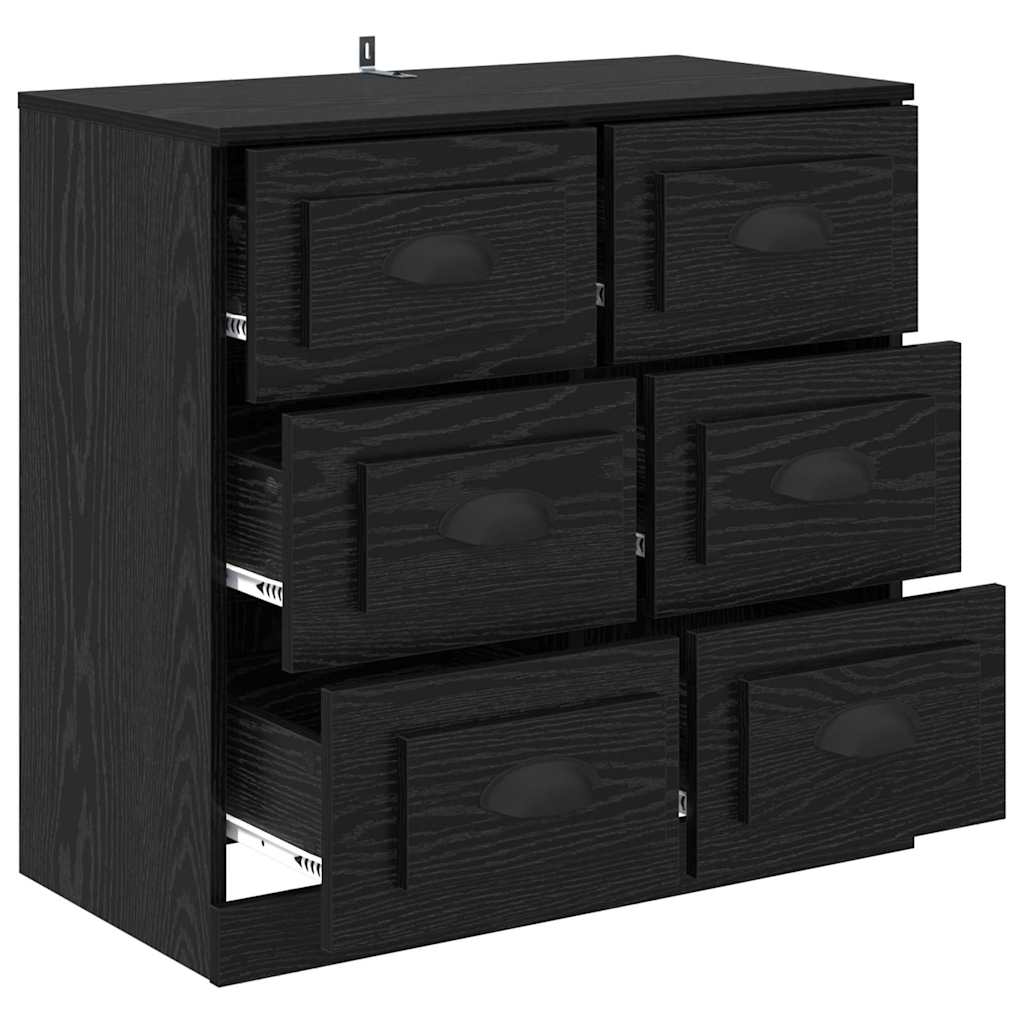 Sideboard Schwarz Eichen-Optik 70 x 35,5 x 67,5 cm
