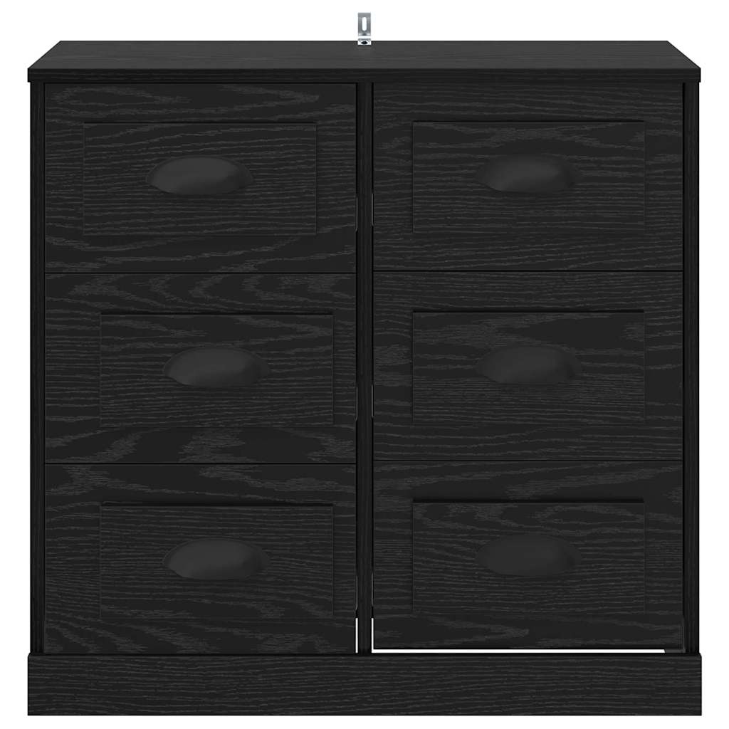 Sideboard Schwarz Eichen-Optik 70 x 35,5 x 67,5 cm