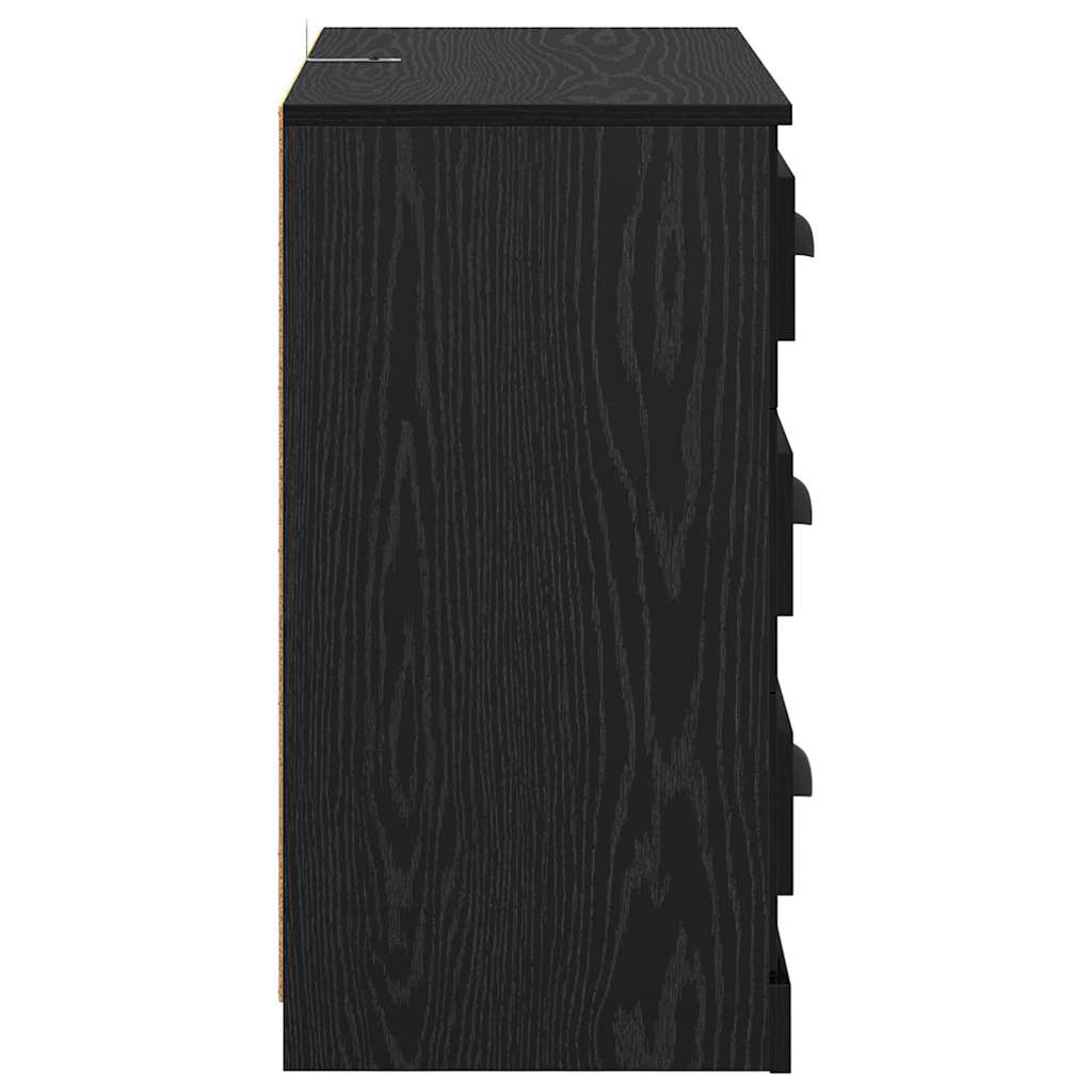 Sideboard Schwarz Eichen-Optik 70 x 35,5 x 67,5 cm