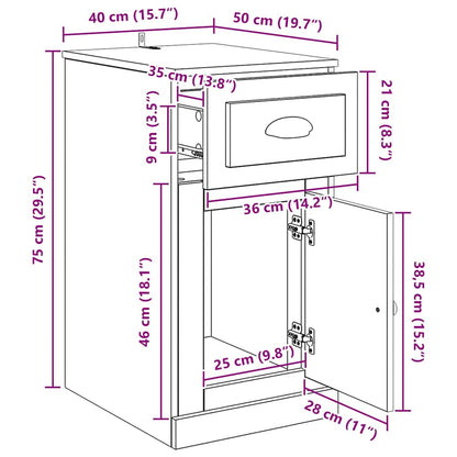 Seitenschrank 40 x 50 x 75 cm Holzwerkstoff