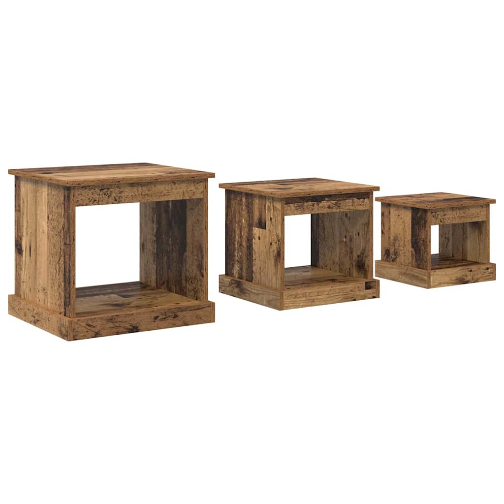 Couchtisch 3 stk. Altholz 48 x 45 x 45 cm Holzwerkstoff