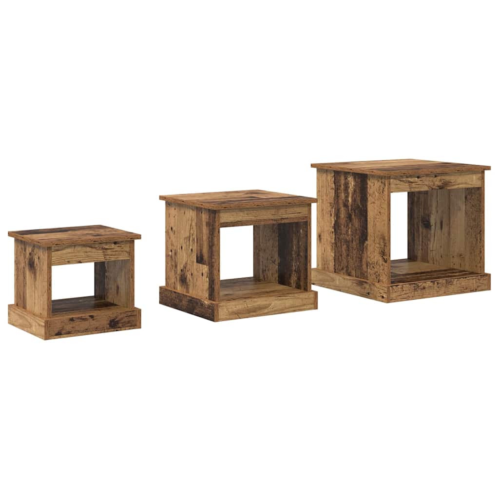 Couchtisch 3 stk. Altholz 48 x 45 x 45 cm Holzwerkstoff