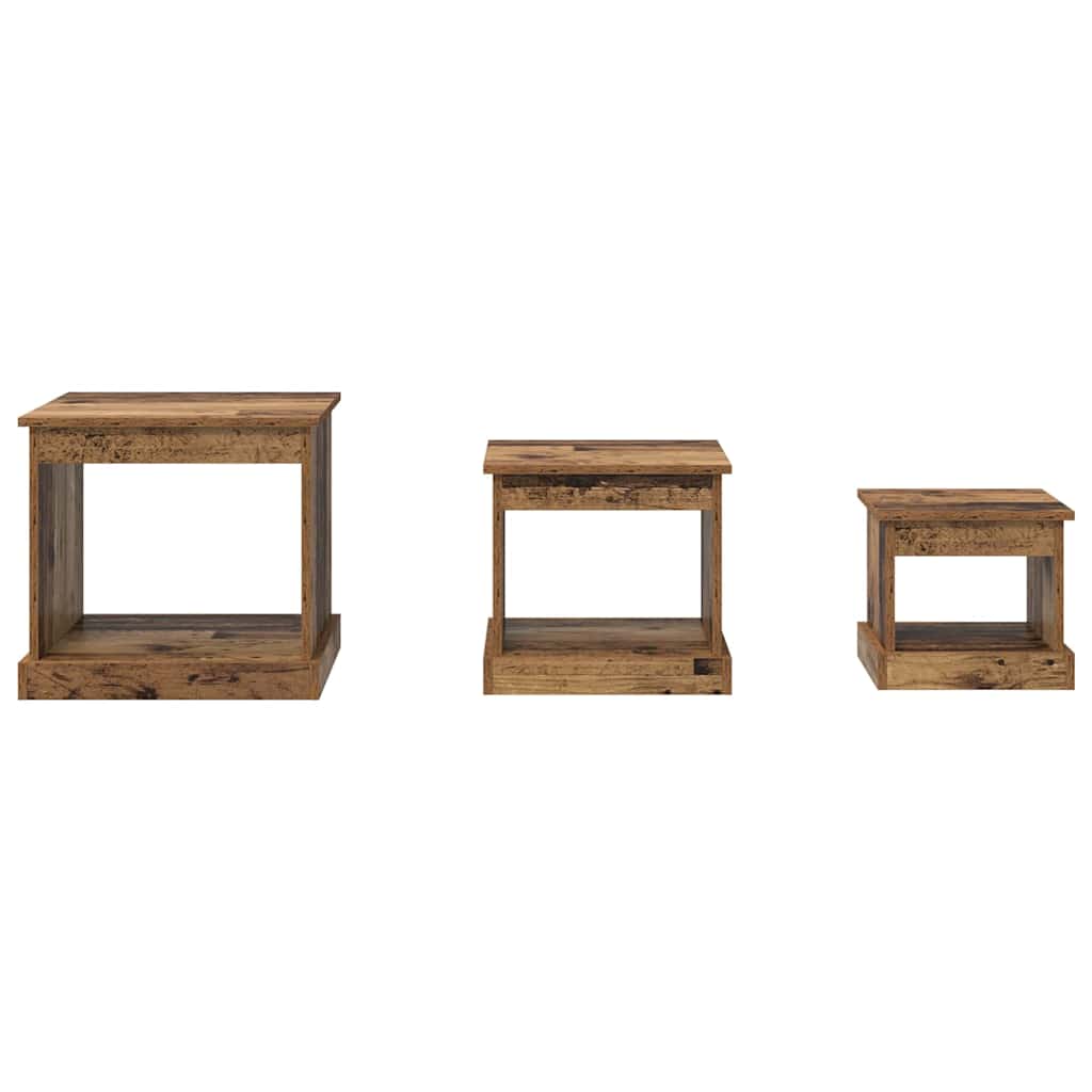 Couchtisch 3 stk. Altholz 48 x 45 x 45 cm Holzwerkstoff
