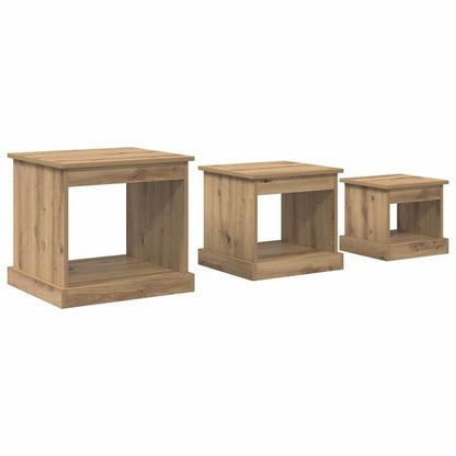 Couchtisch 3 stk. Artisan-Eiche 48 x 45 x 45 cm Holzwerkstoff