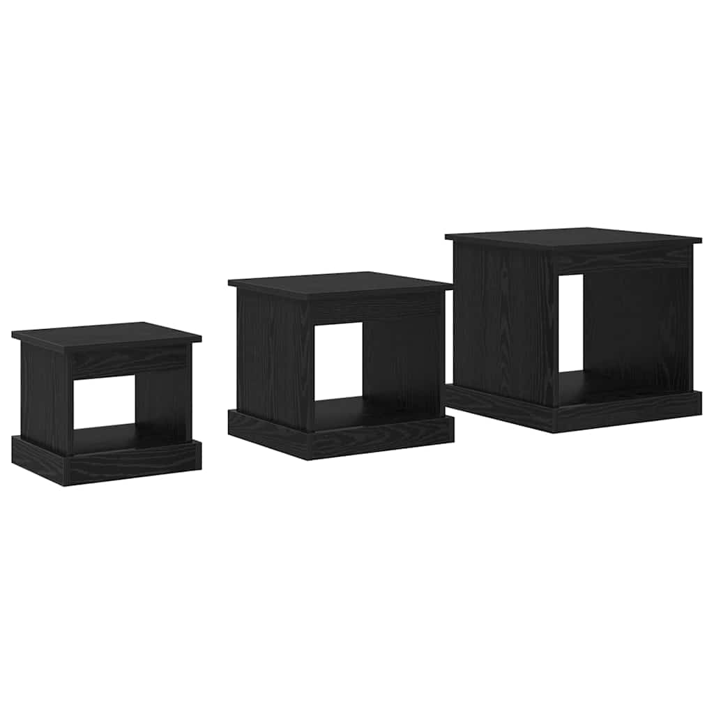 Couchtisch 3 stk. Schwarz Eichen-Optik 48 x 45 x 45 cm