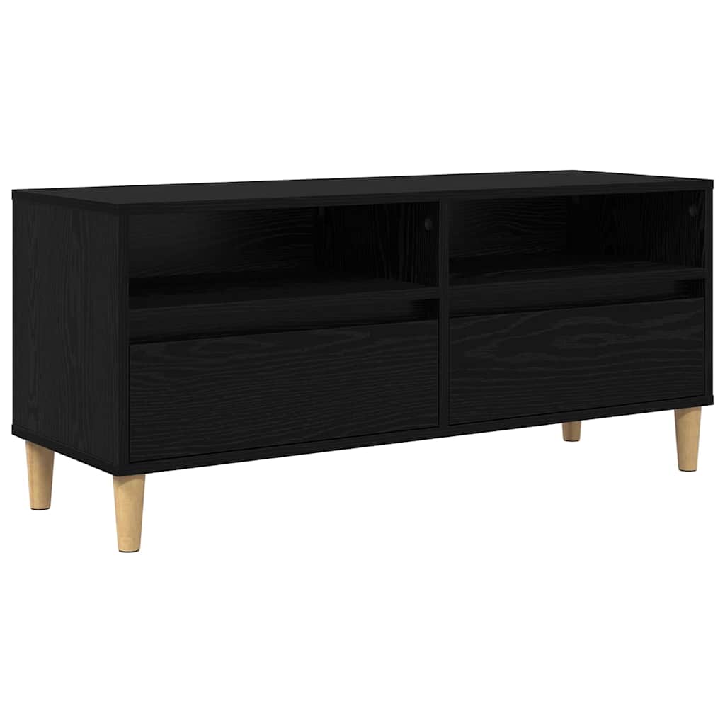 TV-Schränk 100 x 34,5 x 44,5 cm Schwarz Eichen-Optik
