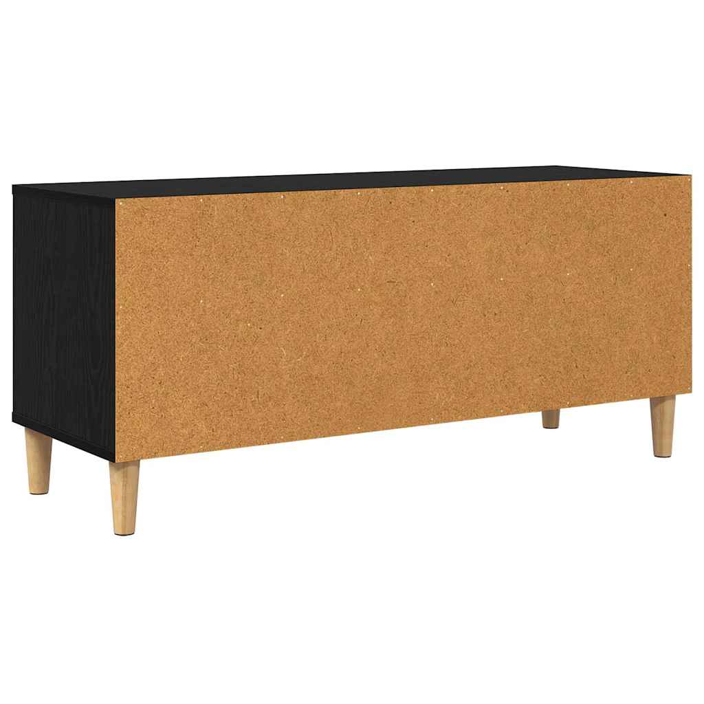 TV-Schränk 100 x 34,5 x 44,5 cm Schwarz Eichen-Optik