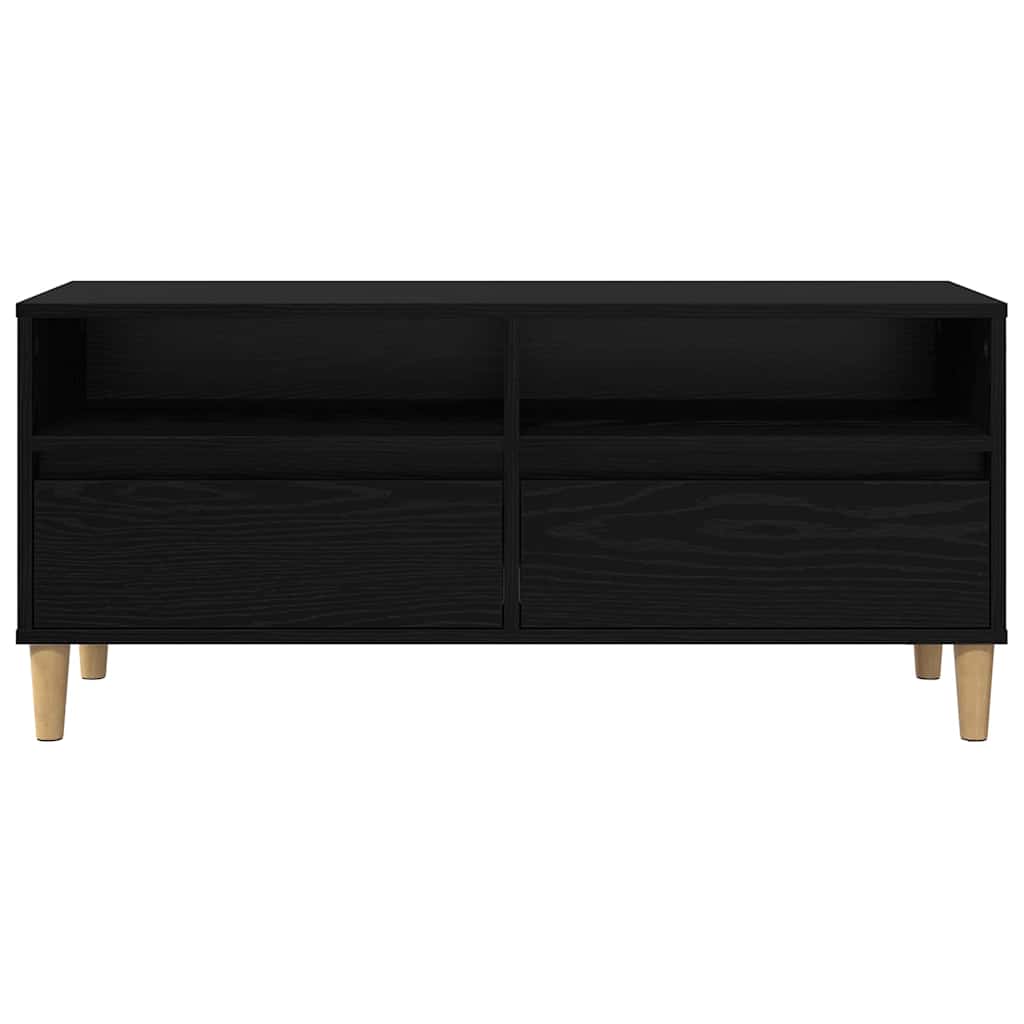 TV-Schränk 100 x 34,5 x 44,5 cm Schwarz Eichen-Optik