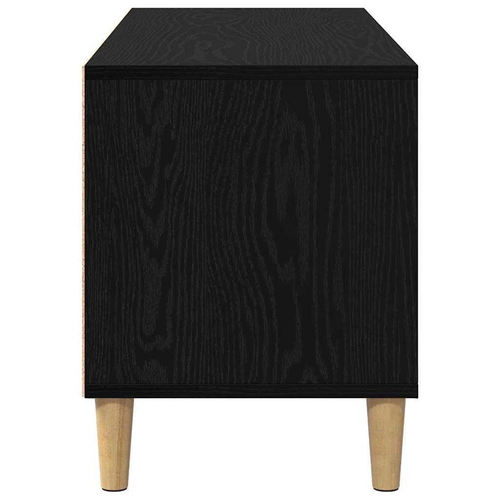 TV-Schränk 100 x 34,5 x 44,5 cm Schwarz Eichen-Optik