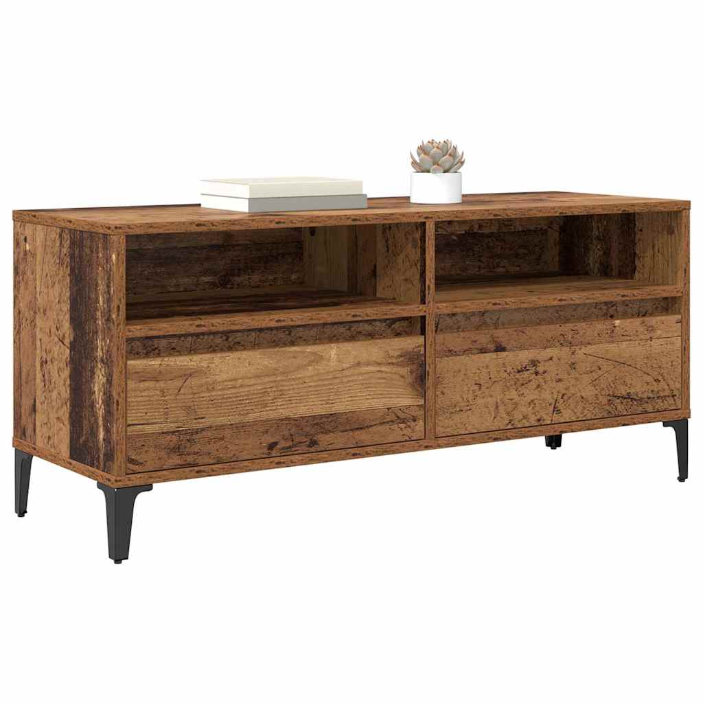 TV-Schränk Altholz 100 x 34,5 x 44,5 cm Verbundholz und Eisen