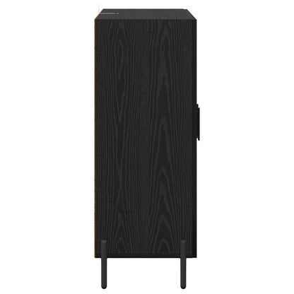 Sideboard Schwarz Eichen-Optik 69,5 x 34 x 90 cm Holzwerkstoff