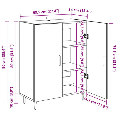Sideboard Artisan-Eiche 69,5 x 34 x 90 cm Holzwerkstoff