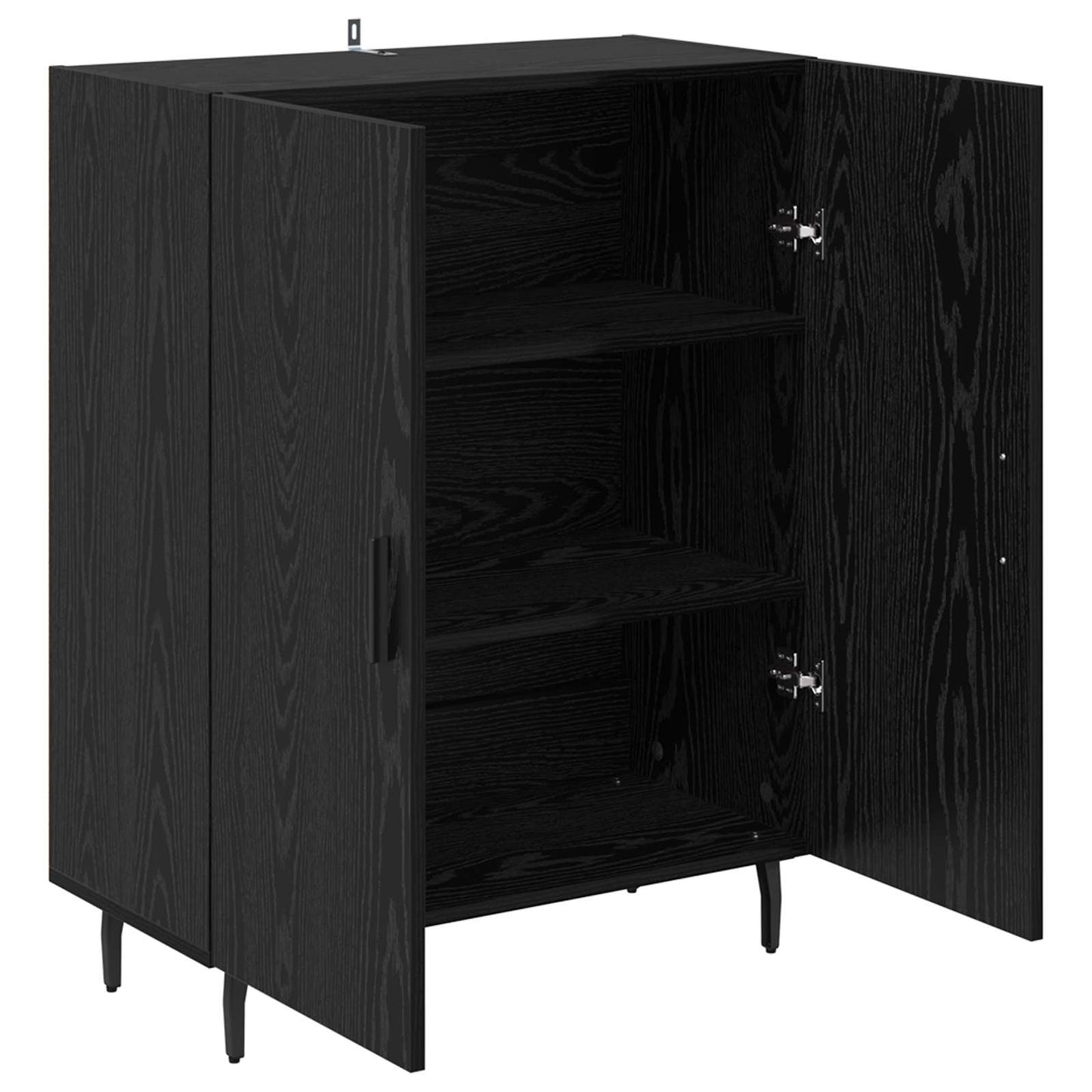 Sideboard Schwarz Eichen-Optik 69,5 x 34 x 90 cm Holzwerkstoff