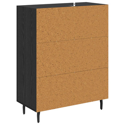 Sideboard Schwarz Eichen-Optik 69,5 x 34 x 90 cm Holzwerkstoff