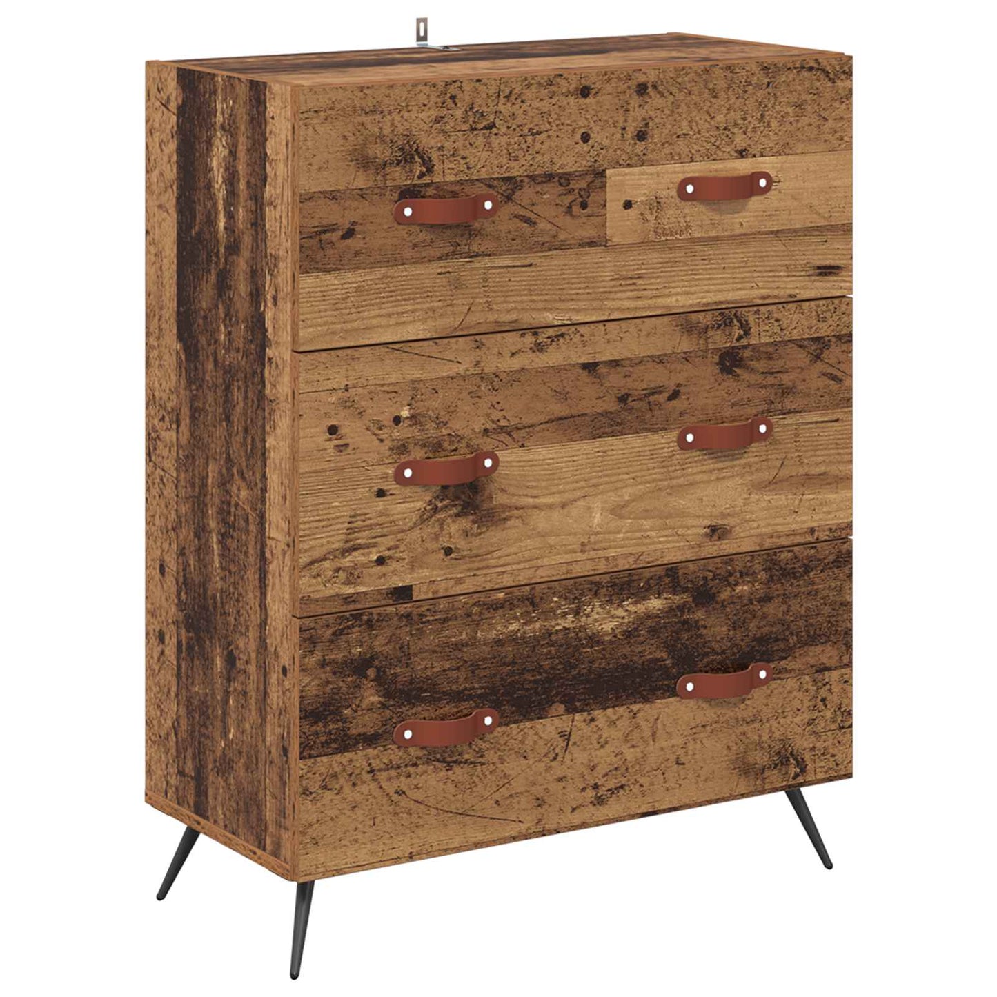 Kommode mit Schubladen Altholz 69,5 x 34 x 90 cm Holzwerkstoff