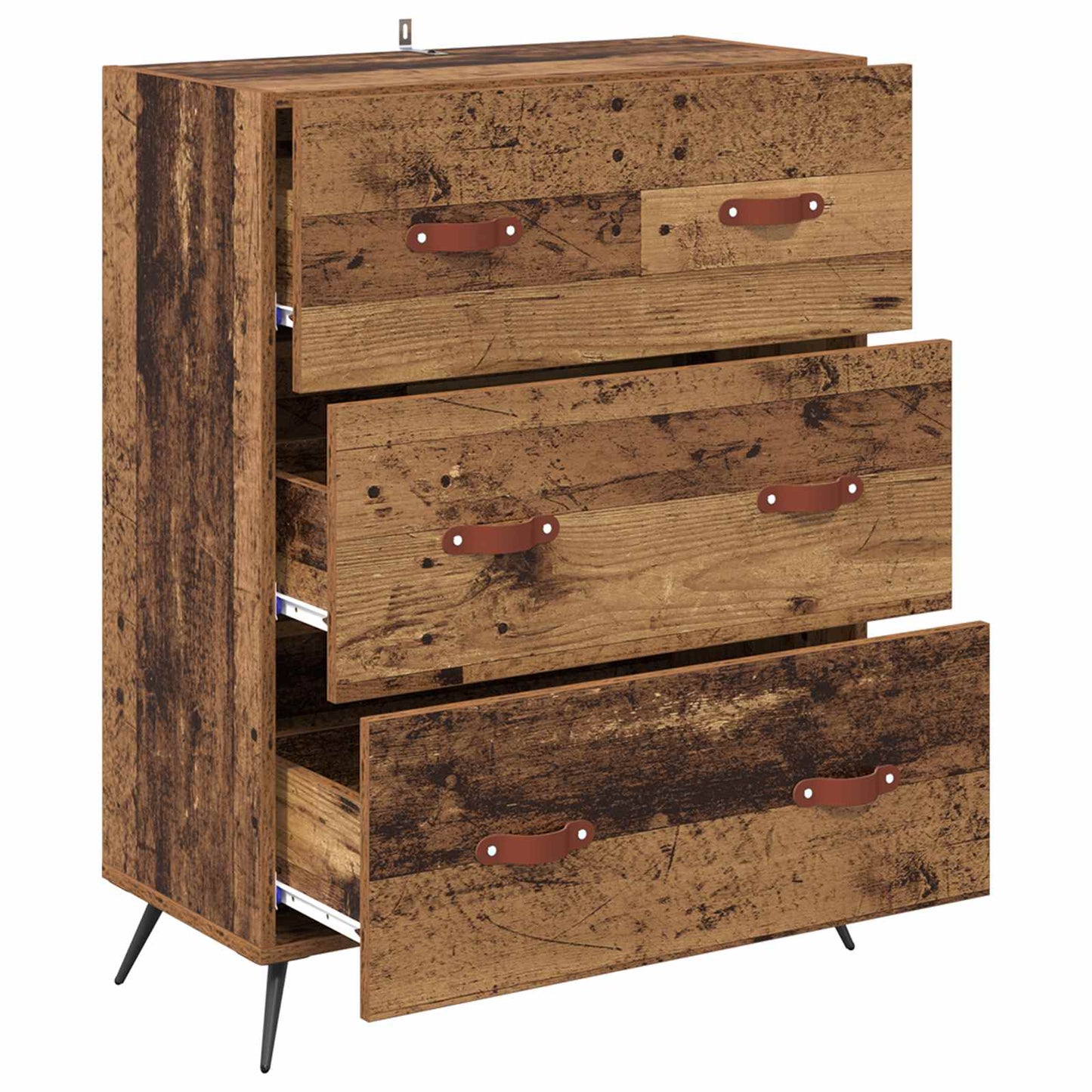 Kommode mit Schubladen Altholz 69,5 x 34 x 90 cm Holzwerkstoff
