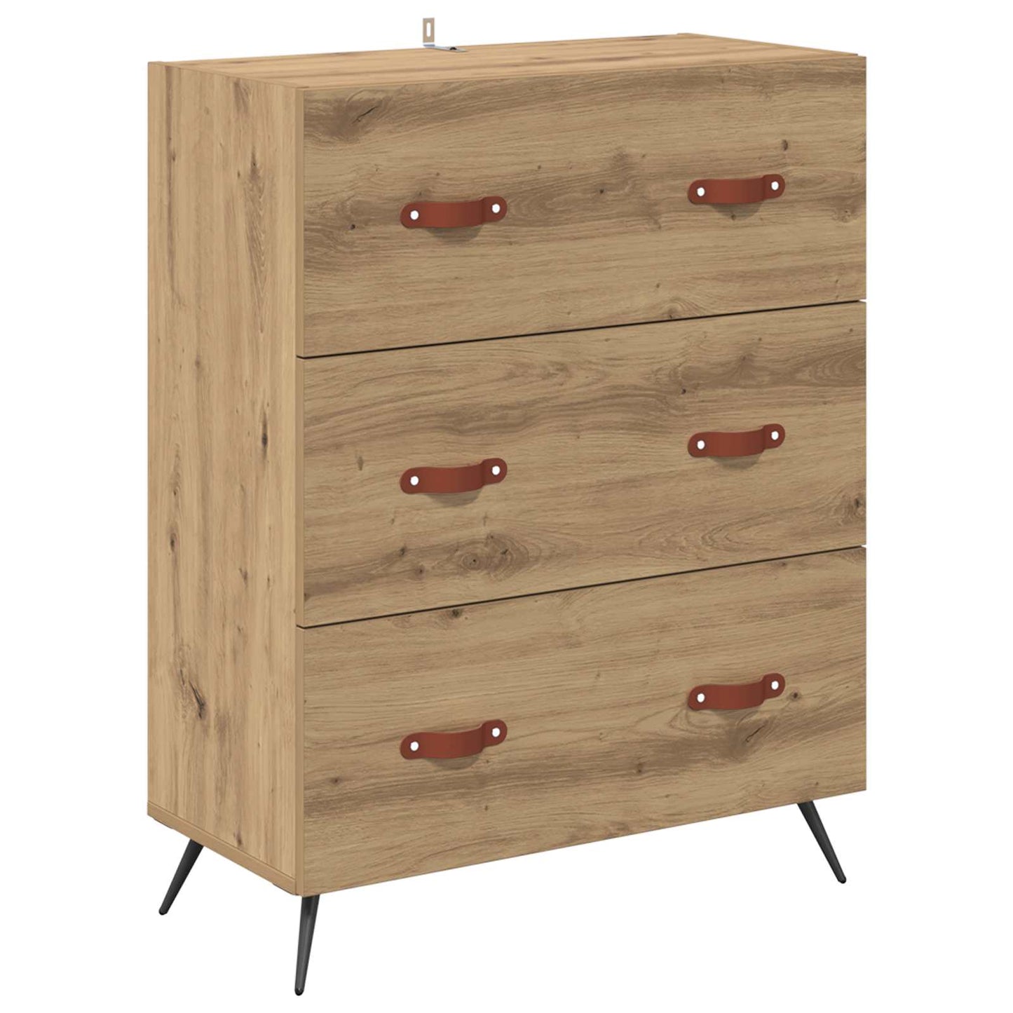 Kommode 3-Schublade Artisan-Eiche 69,5 x 34 x 90 cm