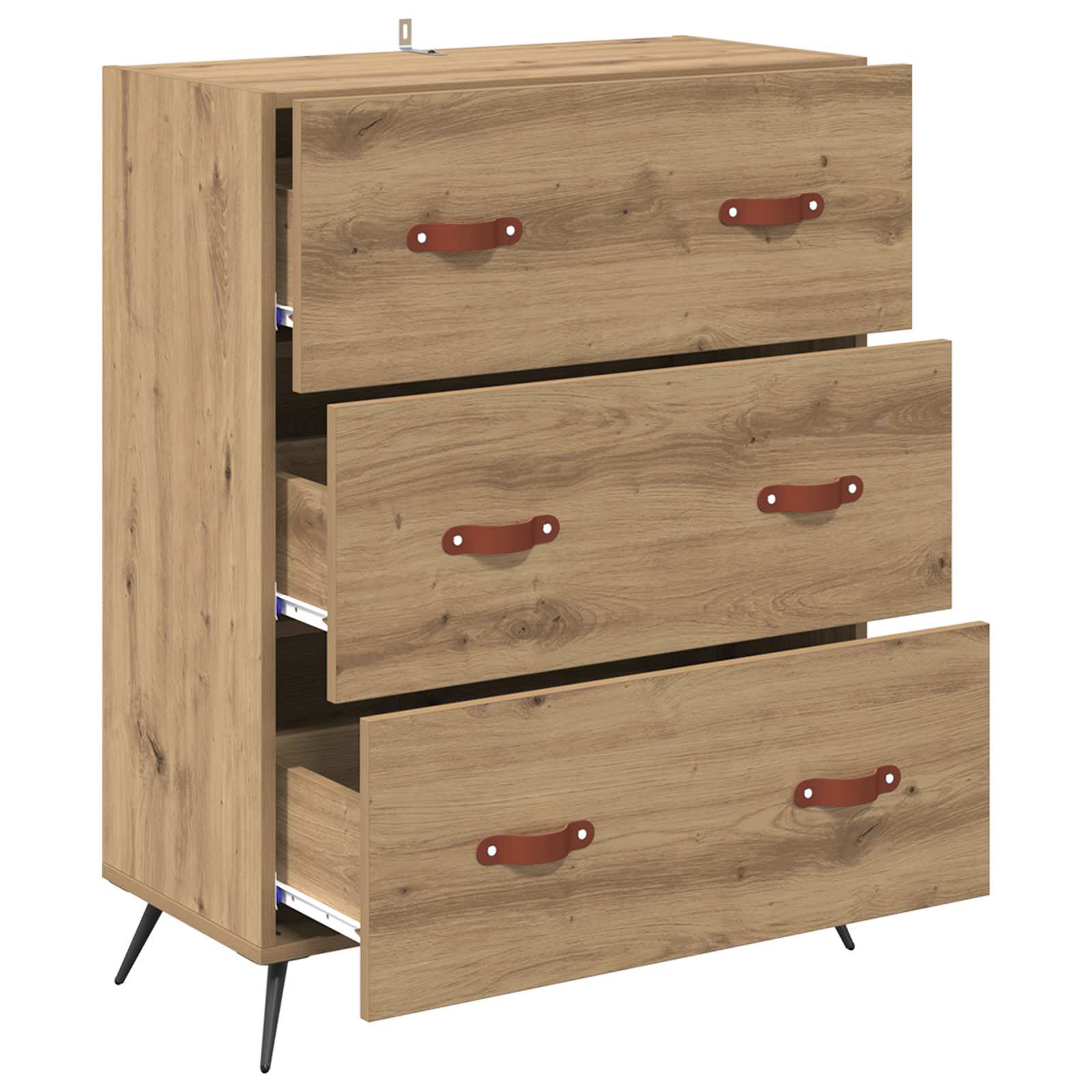 Kommode 3-Schublade Artisan-Eiche 69,5 x 34 x 90 cm