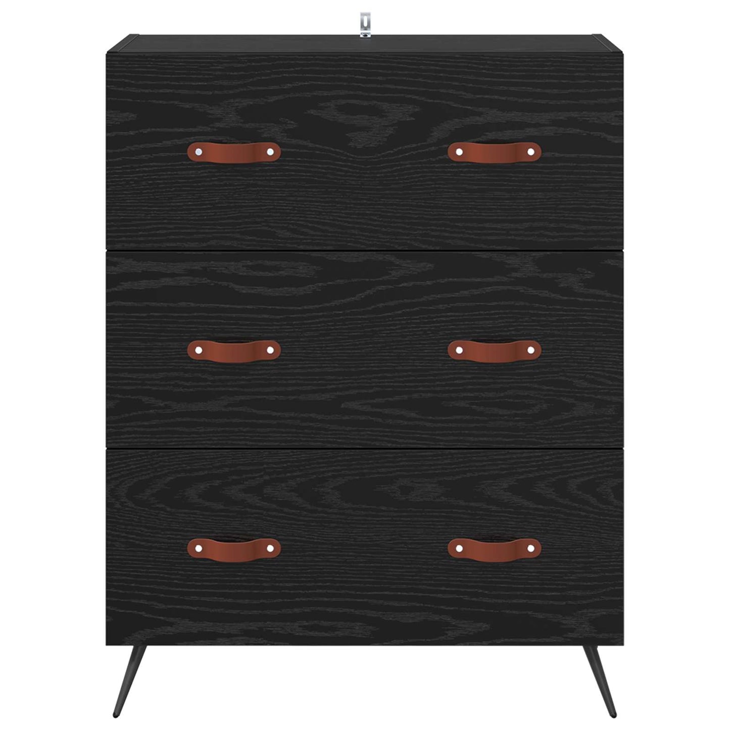 Kommode Schwarze Eiche 69,5 x 34 x 90 cm Holzwerkstoff